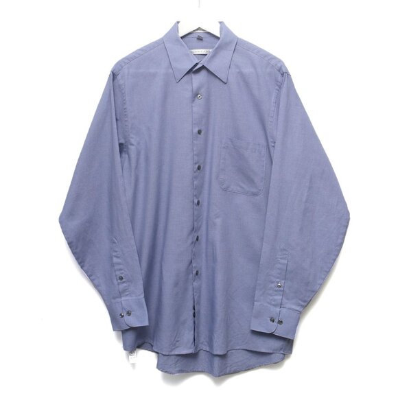 Geoffrey Beene Button Down Dress Shirt Blue Long Sleeve Classic Office Casual - Picture 1 of 5